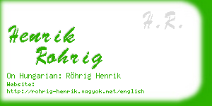 henrik rohrig business card