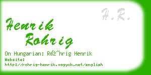 henrik rohrig business card